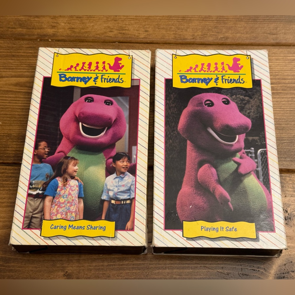 Barney & Friends: Caring Means Sharing & Playing It  Safe (VHS, 1992) Time Life